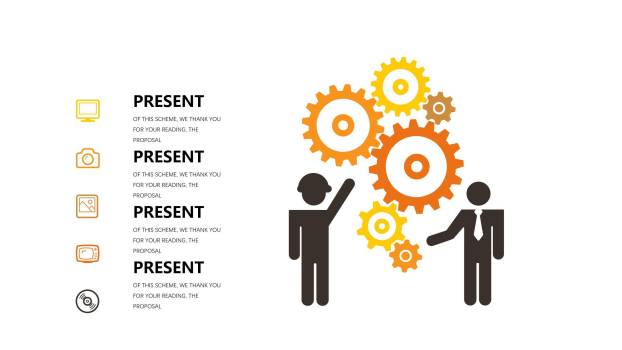 橙色系并列关系PPT图表模板9