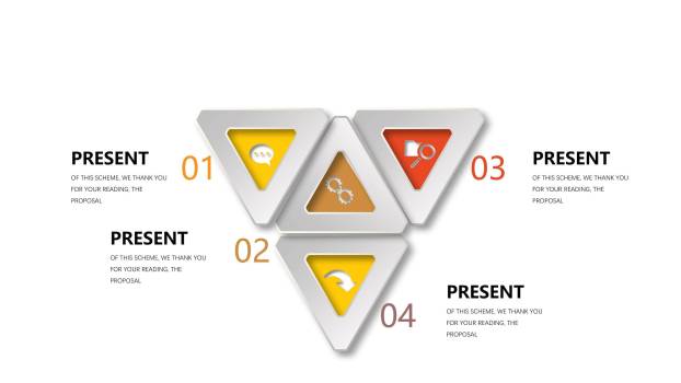 橙色系并列关系PPT图表模板2