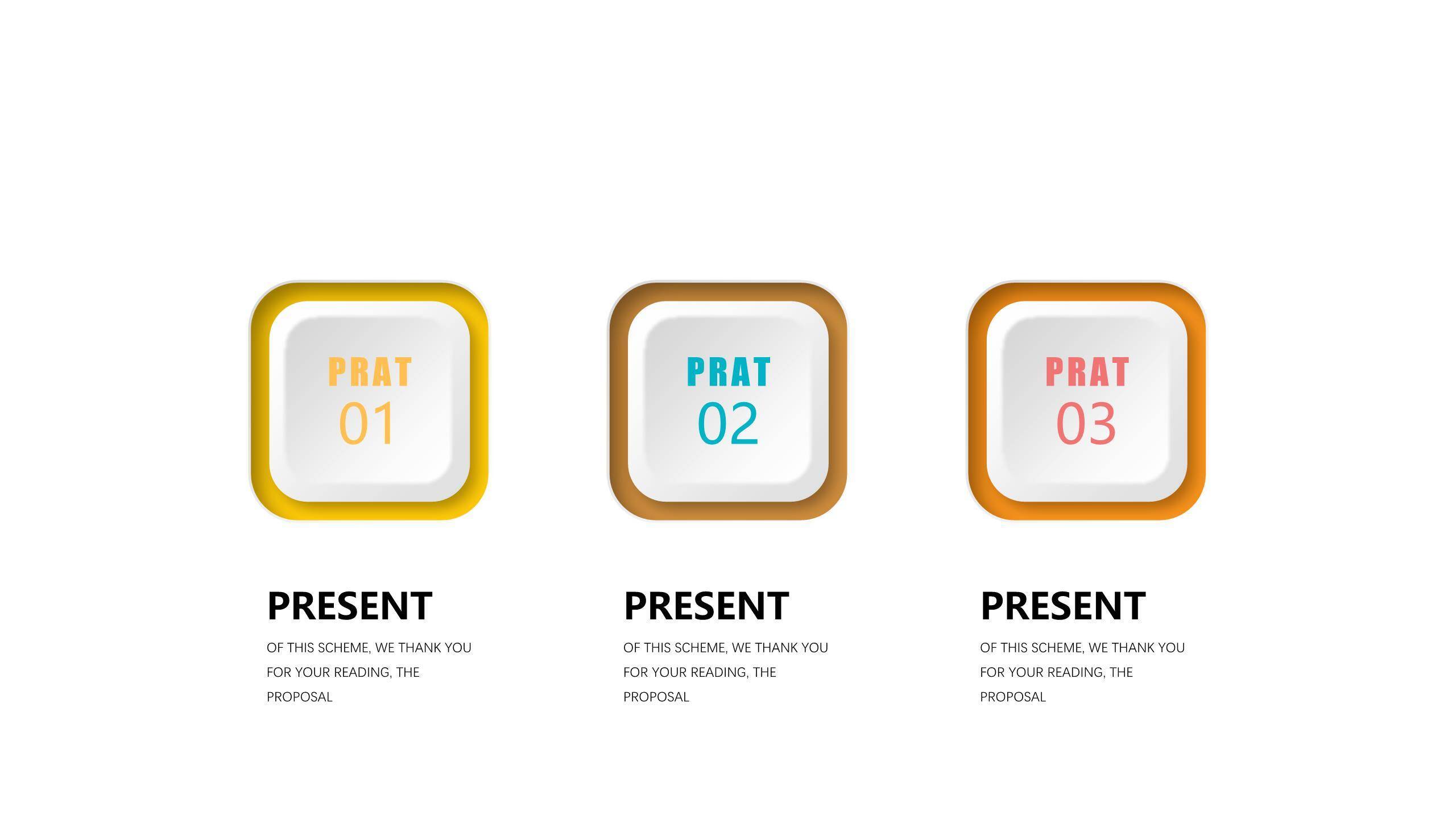 橙色系并列关系PPT图表模板3