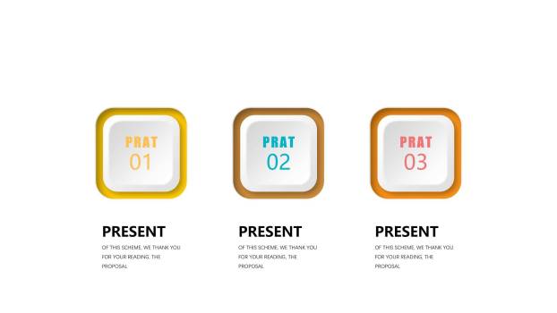 橙色系并列关系PPT图表模板3