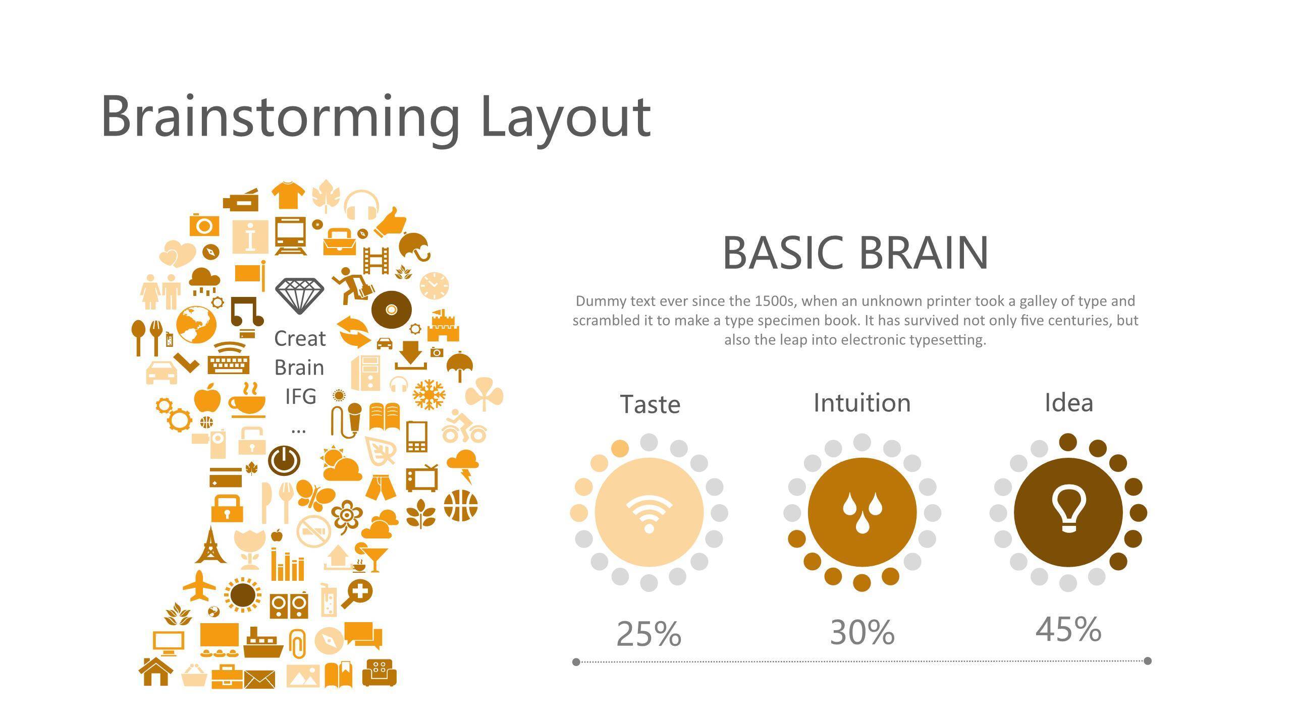 橙色总分关系PPT图表模板8