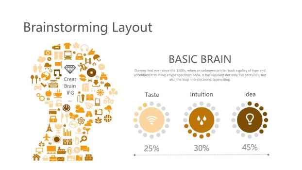 橙色总分关系PPT图表模板8