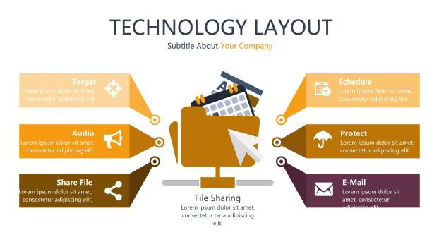 橙色总分关系PPT图表模板9