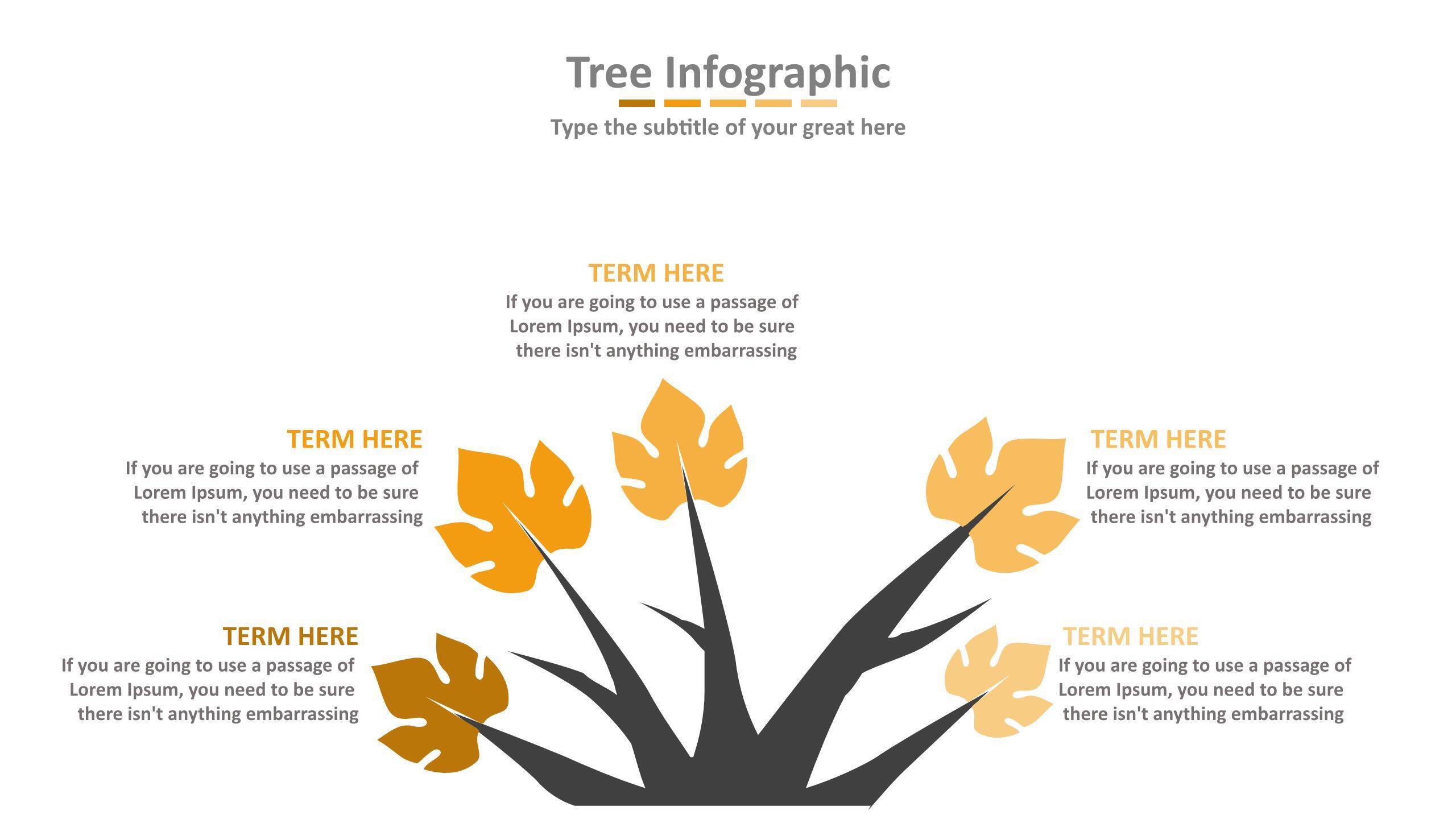 橙色总分关系PPT图表模板1