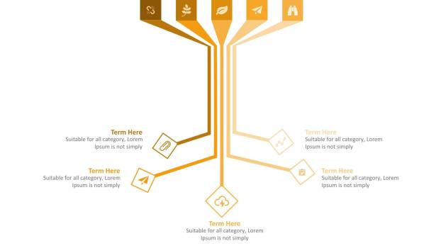 橙色总分关系PPT图表模板6