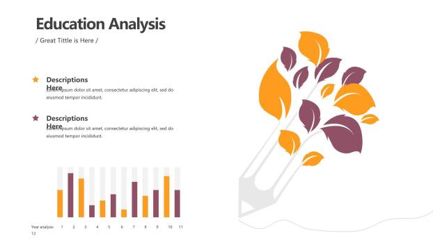 橙色总分关系PPT图表模板7