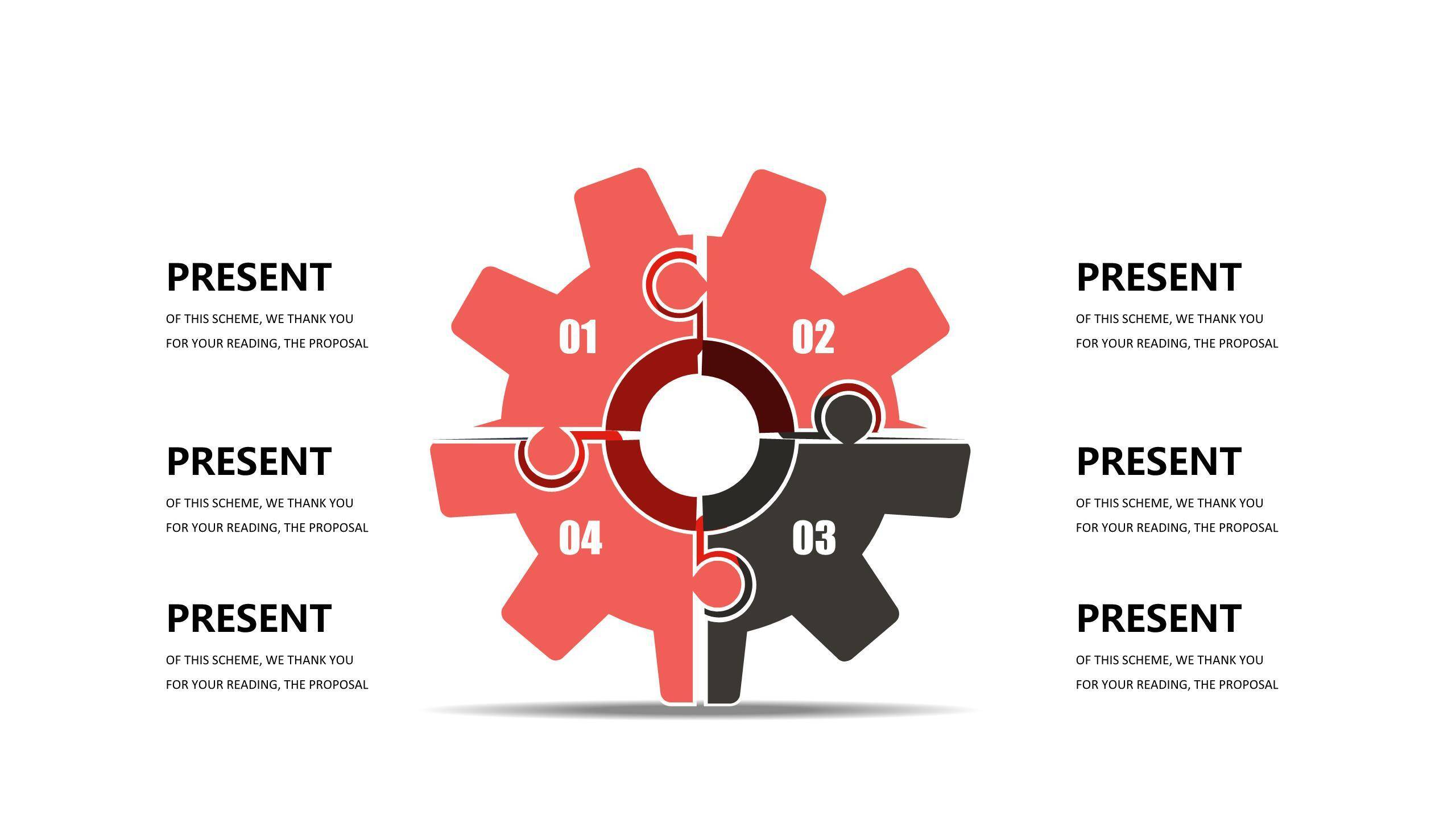 大气红黑配色PPT图表模板4