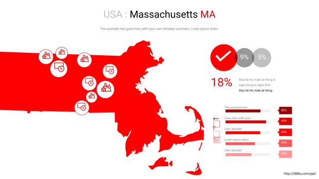 地图PPT图表模板3