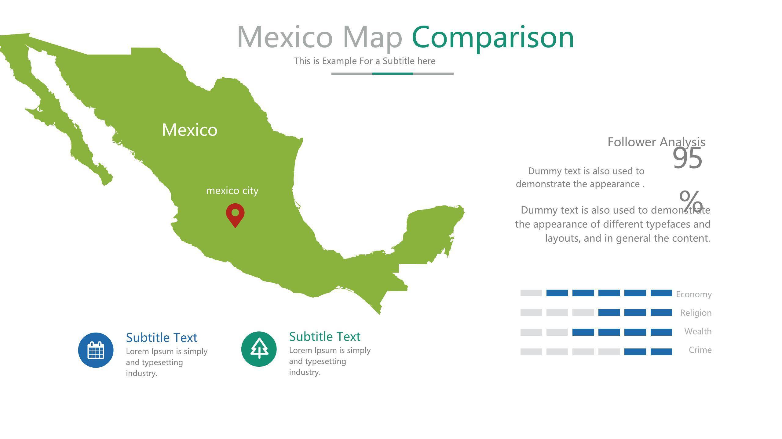 地图彩色PPT图表模板9