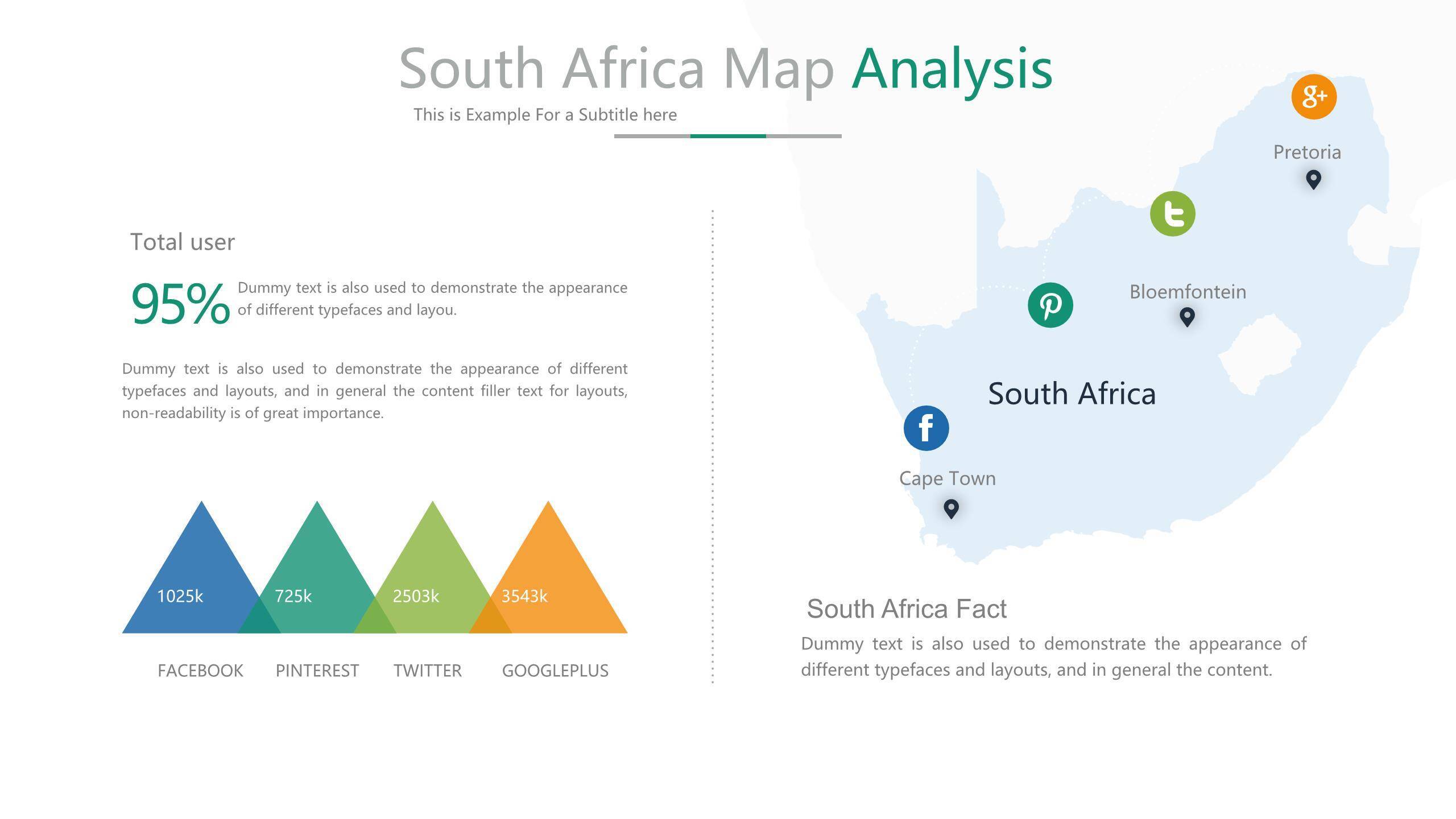 地图彩色PPT图表模板4