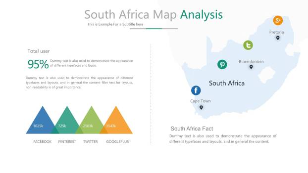 地图彩色PPT图表模板4