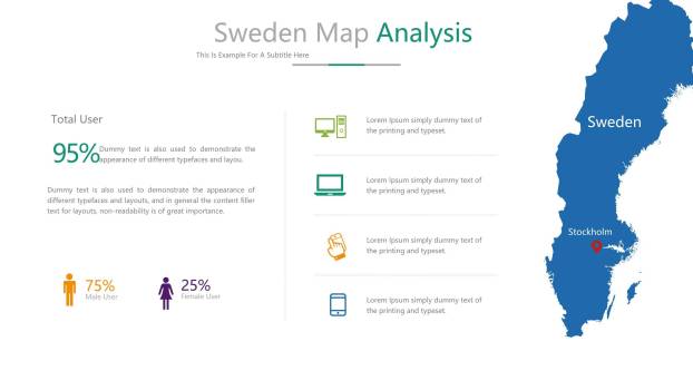 地图彩色PPT图表模板6