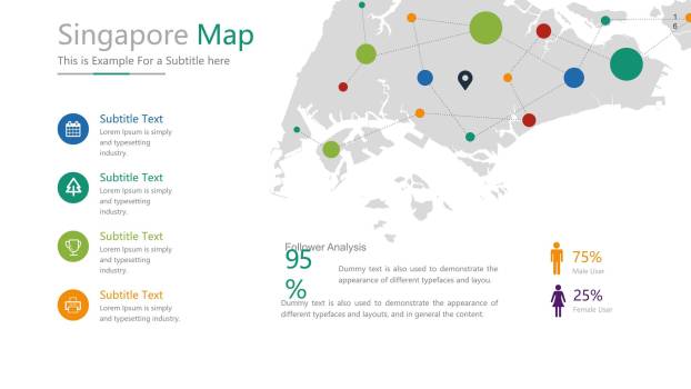 地图彩色PPT图表模板7