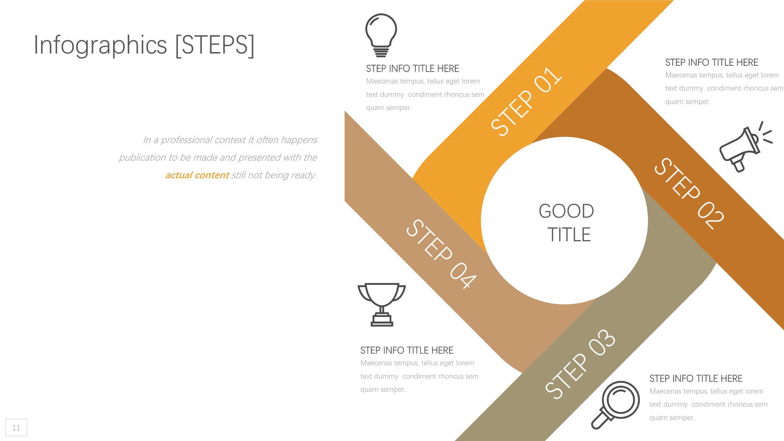 动态黄橙色商务PPT图表模板2