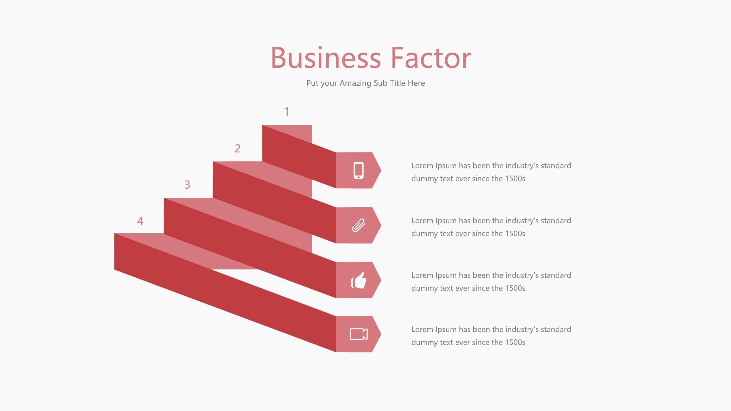 粉红色并列关系PPT图表模板8