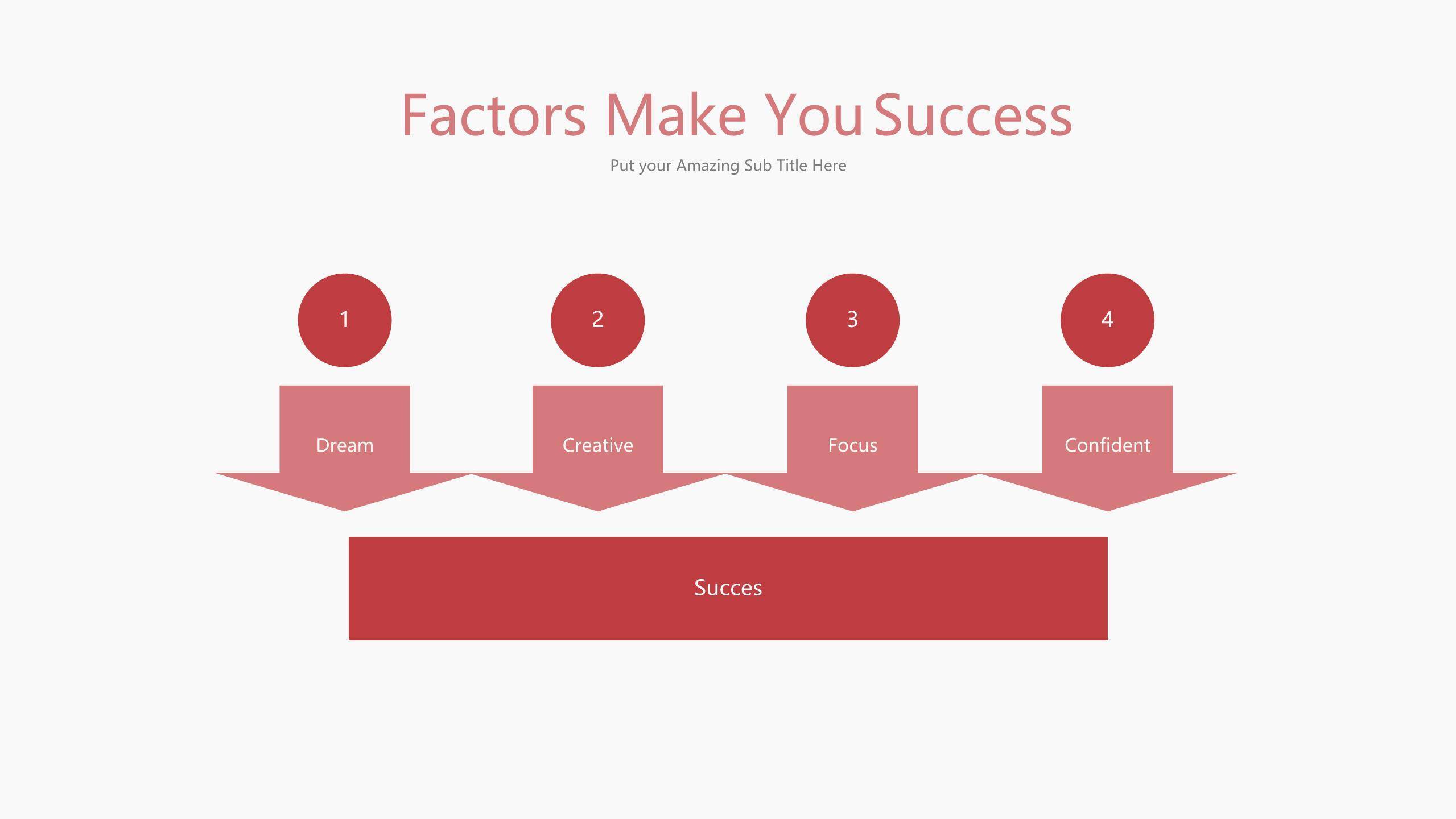 粉红色并列关系PPT图表模板9