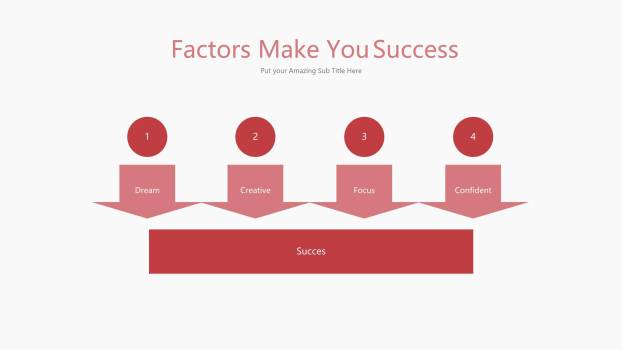 粉红色并列关系PPT图表模板9