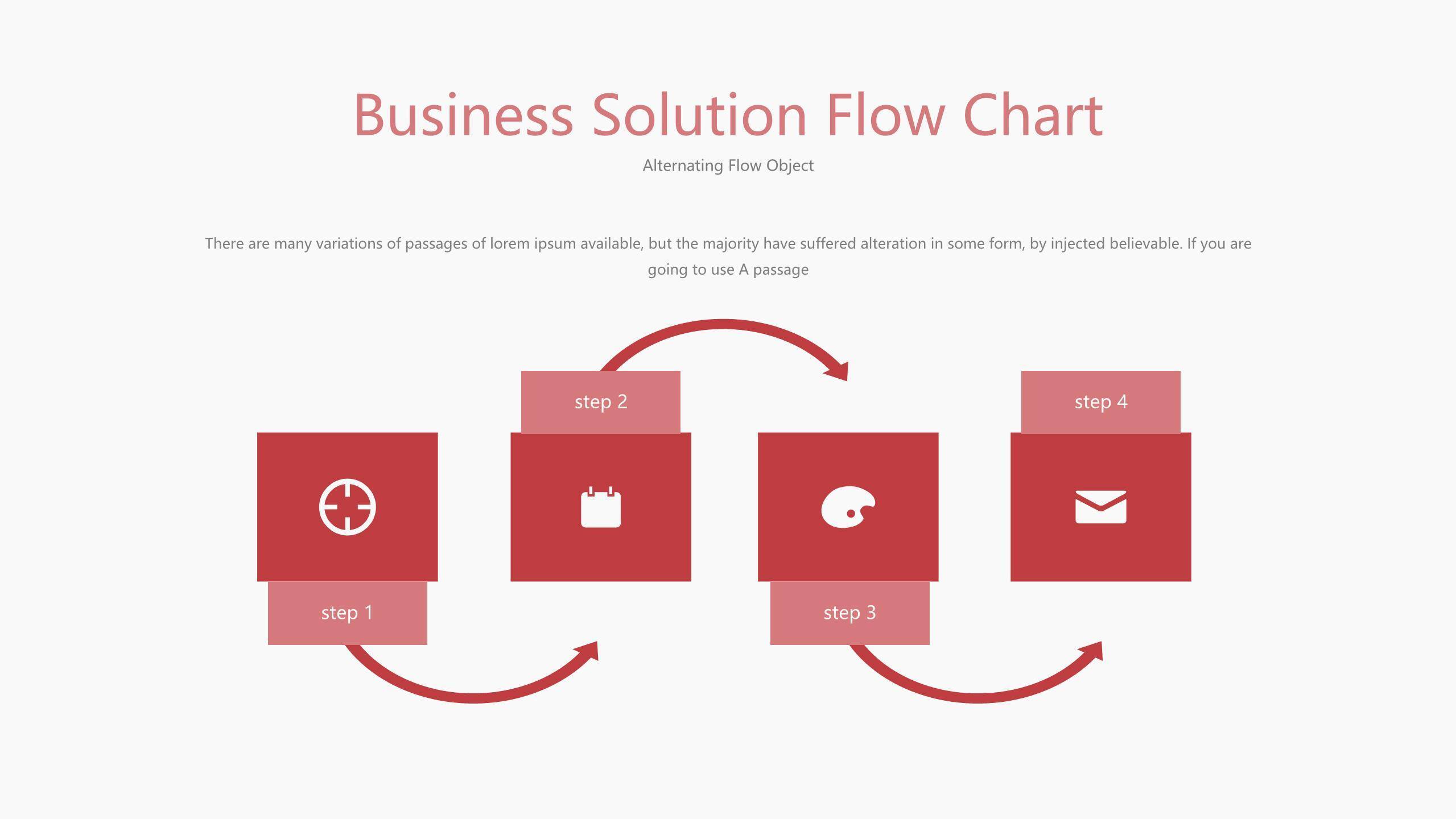 粉红色并列关系PPT图表模板1