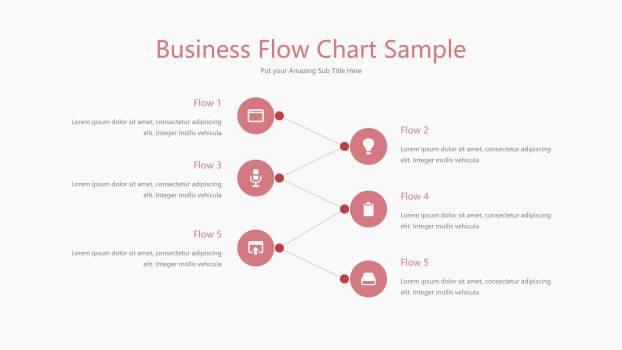 粉红色并列关系PPT图表模板3