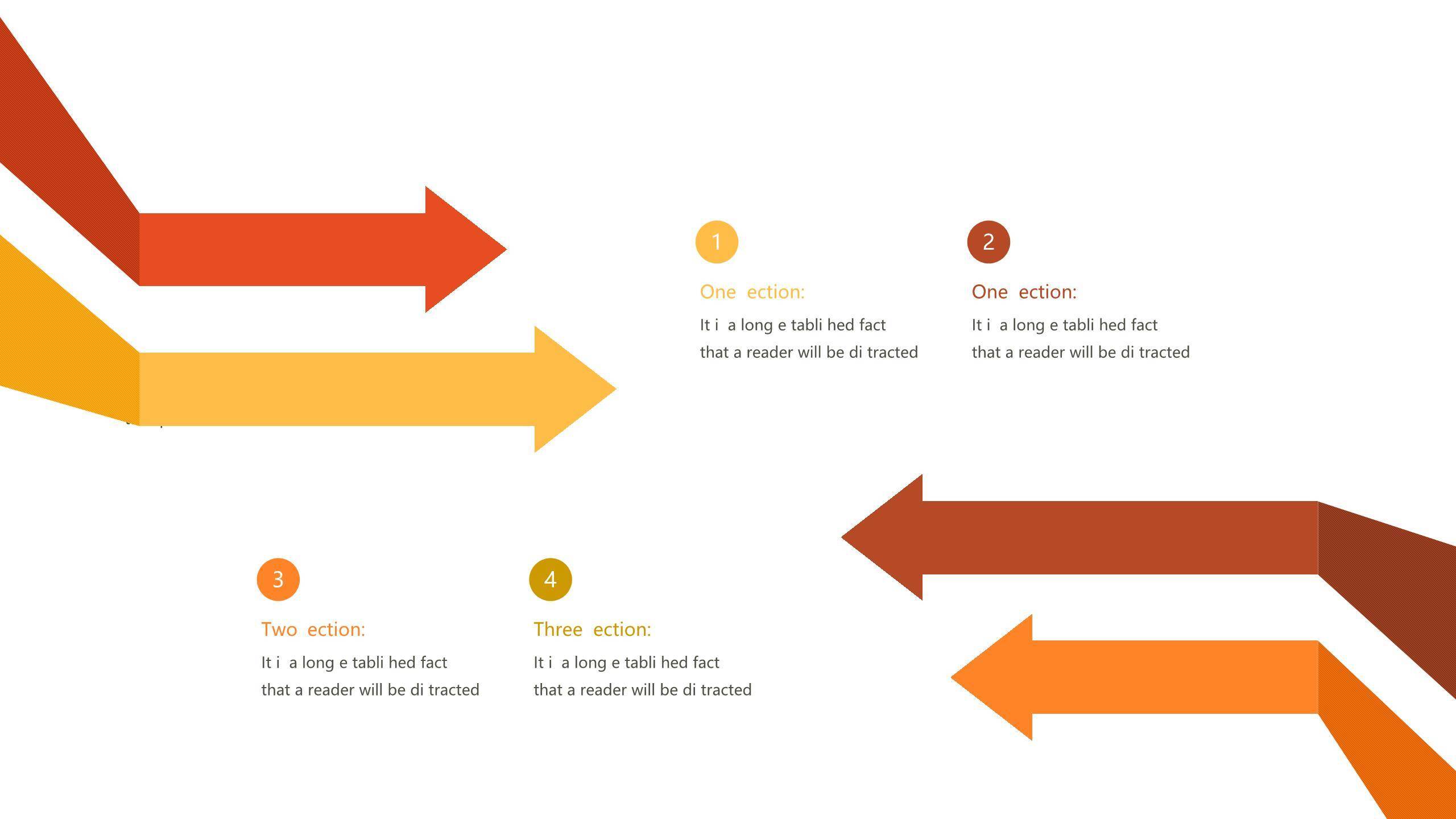 红橙色箭头雷达图PPT图表模板8