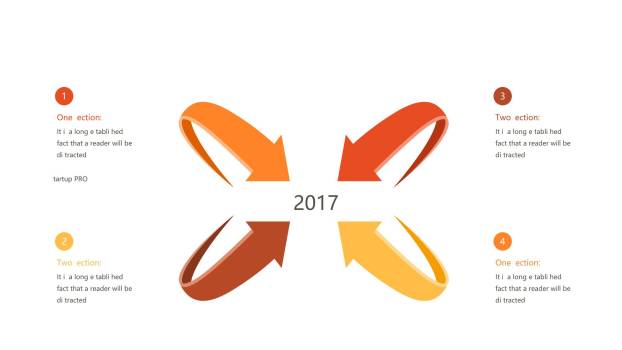 红橙色箭头雷达图PPT图表模板9