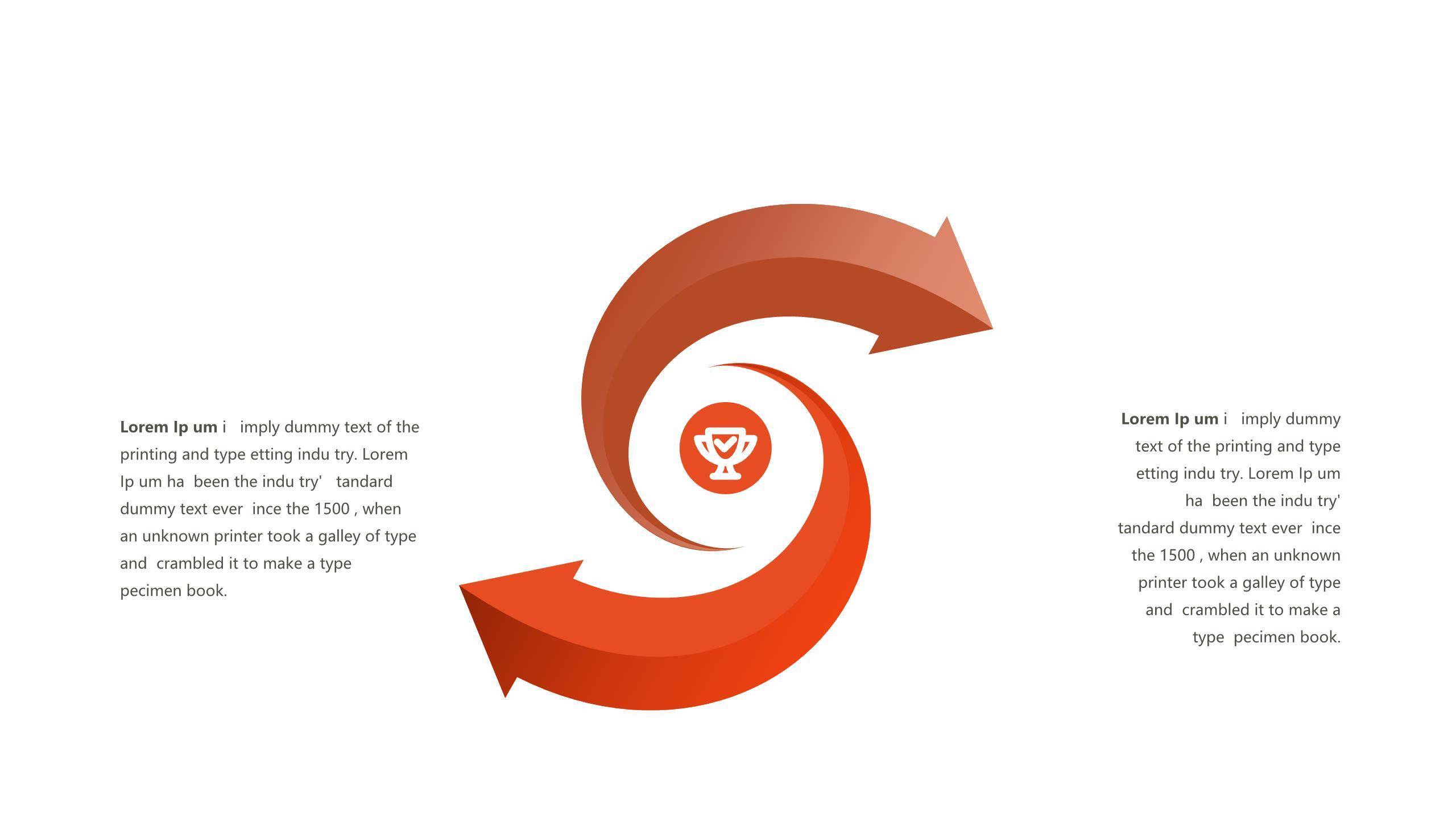 红橙色箭头雷达图PPT图表模板2