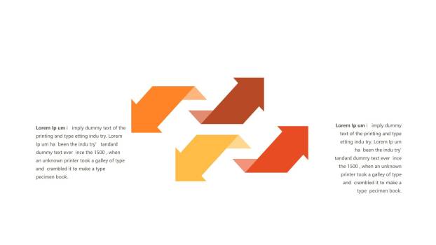 红橙色箭头雷达图PPT图表模板4