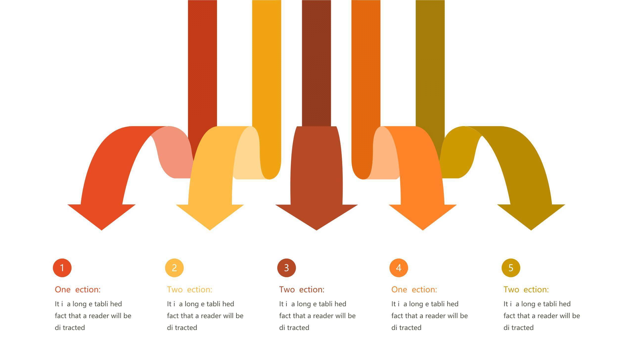 红橙色箭头雷达图PPT图表模板7