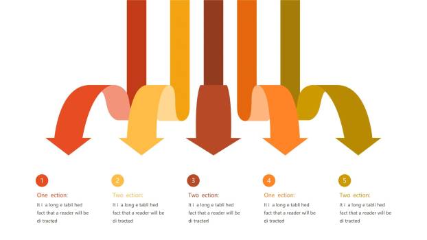 红橙色箭头雷达图PPT图表模板7