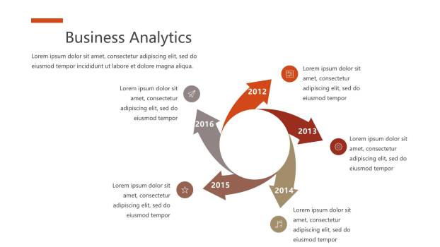 红橙色商务PPT图表模板8