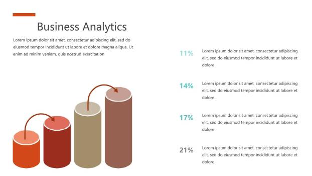 红橙色商务PPT图表模板4
