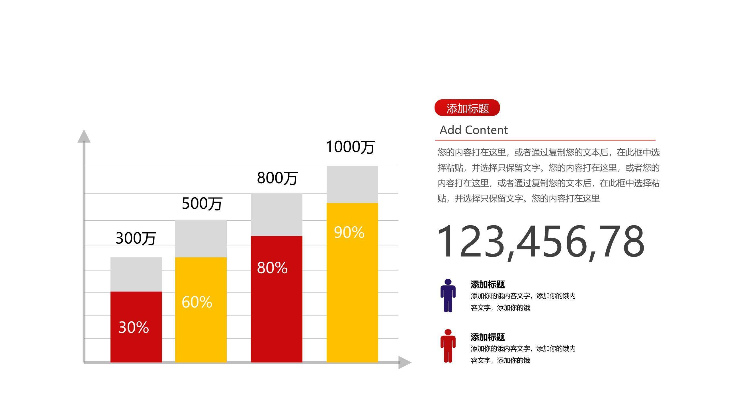 红黄色商务PPT图表模板6