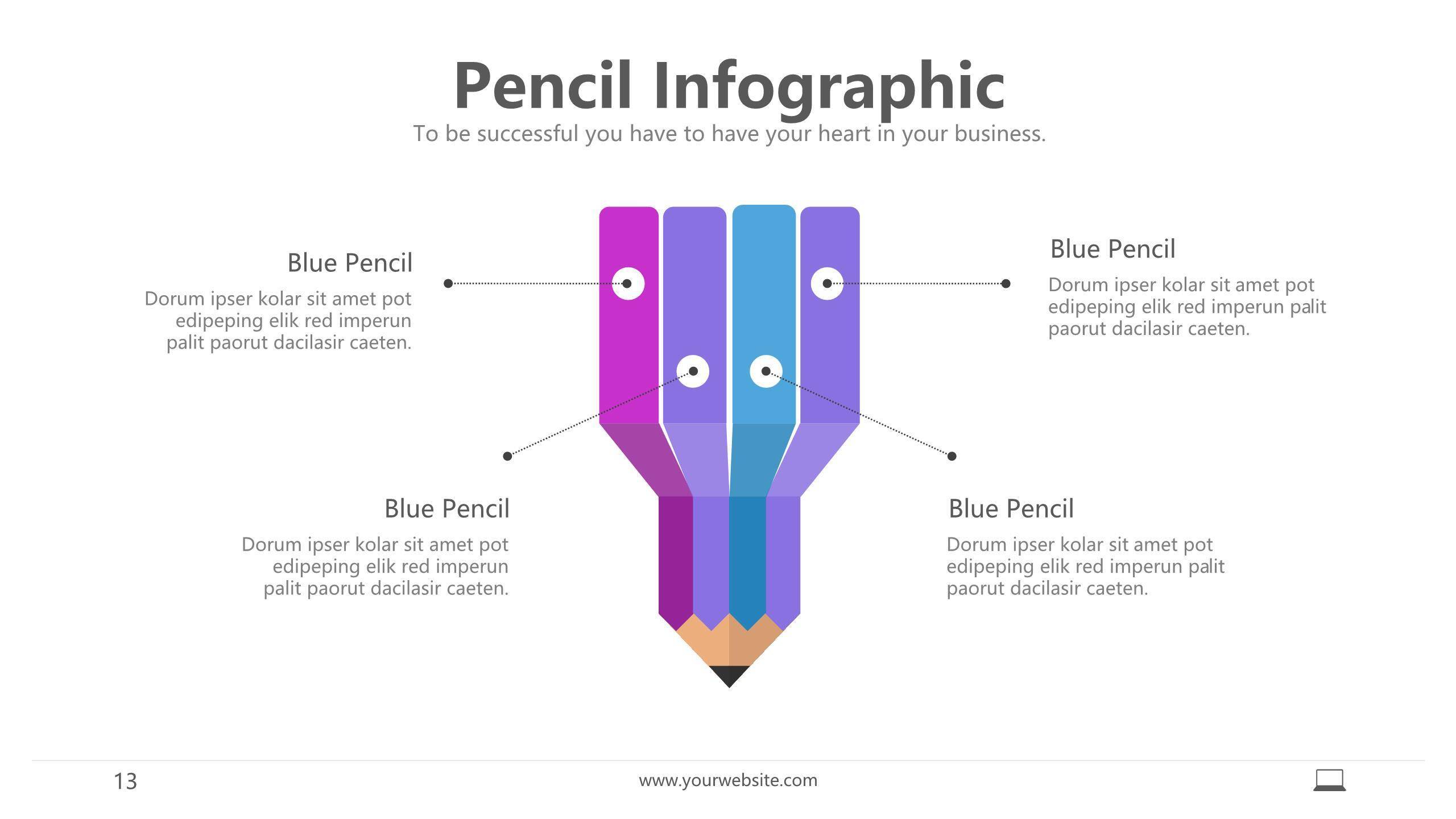 红蓝并列关系PPT图表模板4