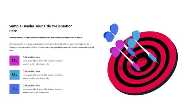 红蓝并列关系PPT图表模板5