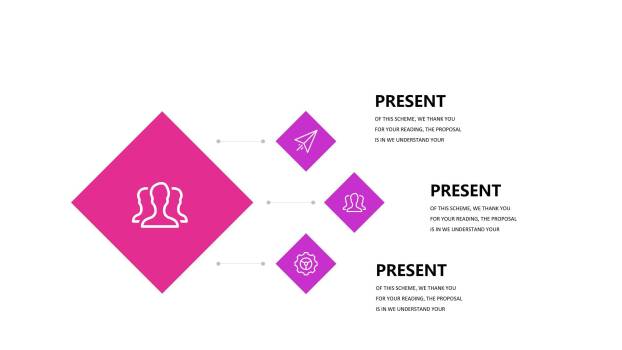 红蓝并列关系PPT图表模板7