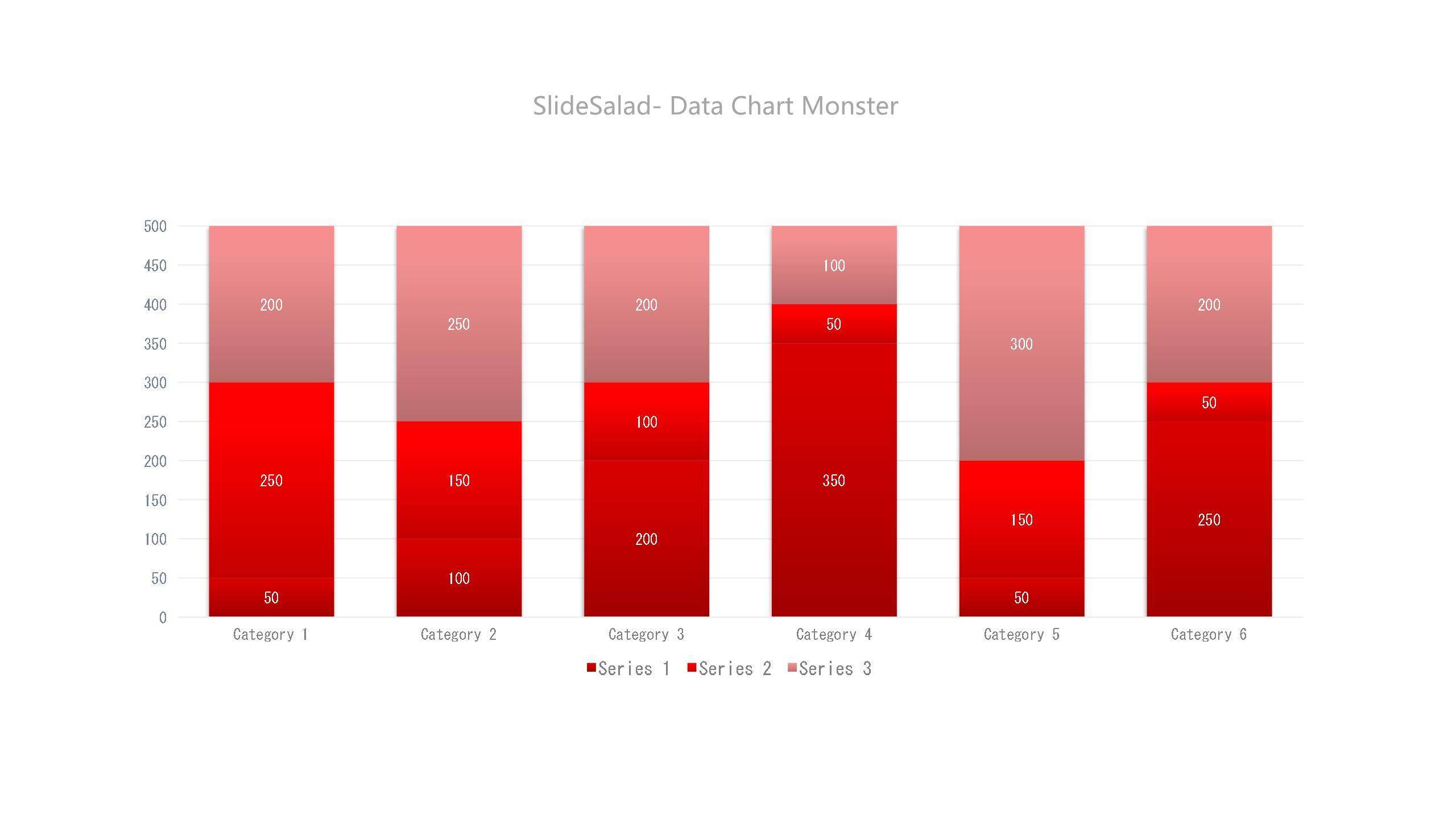 红色数据统计PPT图表模板4