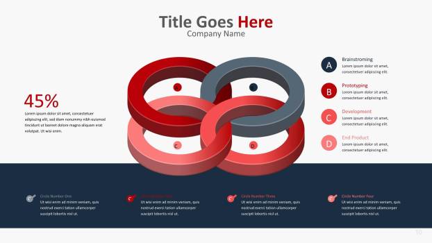 红色柱状图PPT图表模板1