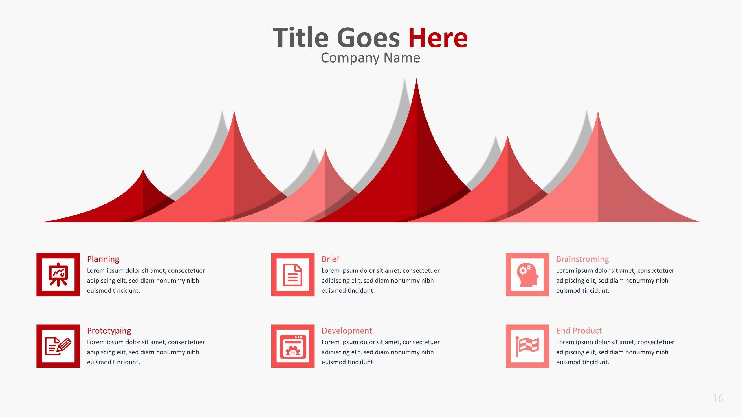 红色柱状图PPT图表模板7