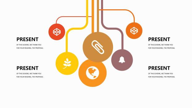 黄色百分比PPT图表模板8