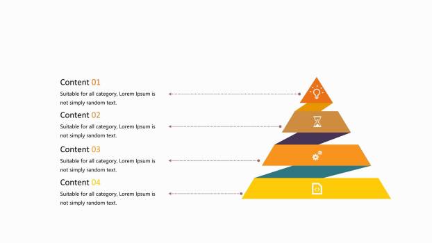黄色百分比PPT图表模板5
