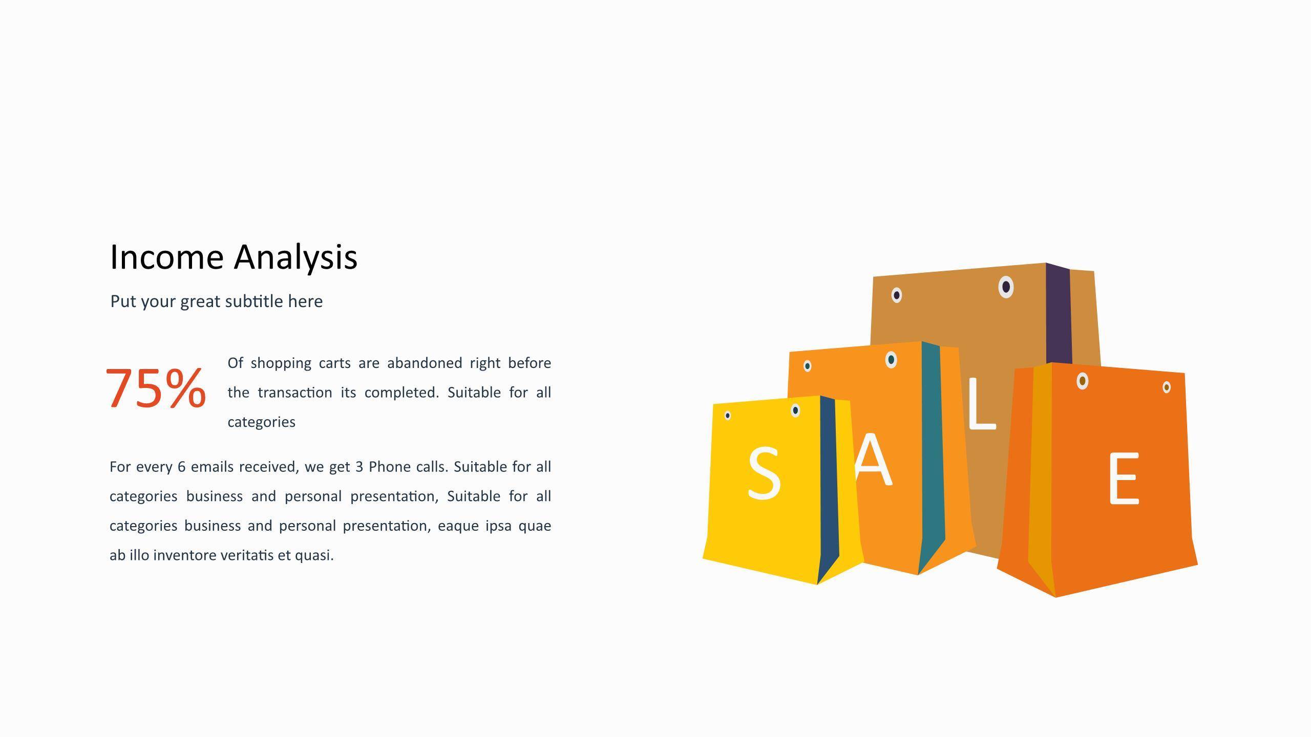 黄色百分比PPT图表模板7