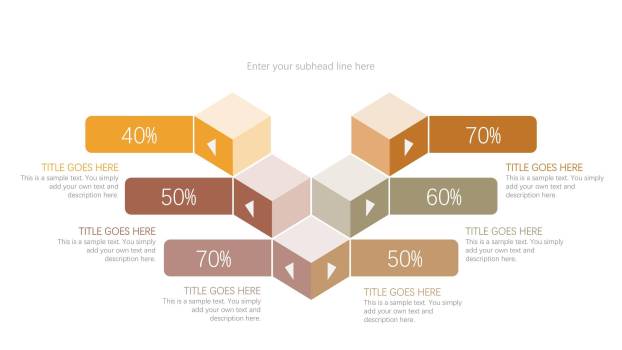 黄色并列递进关系PPT图表模板1