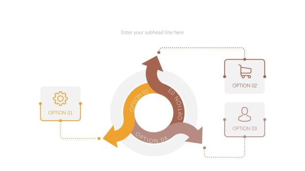 黄色并列递进关系PPT图表模板5