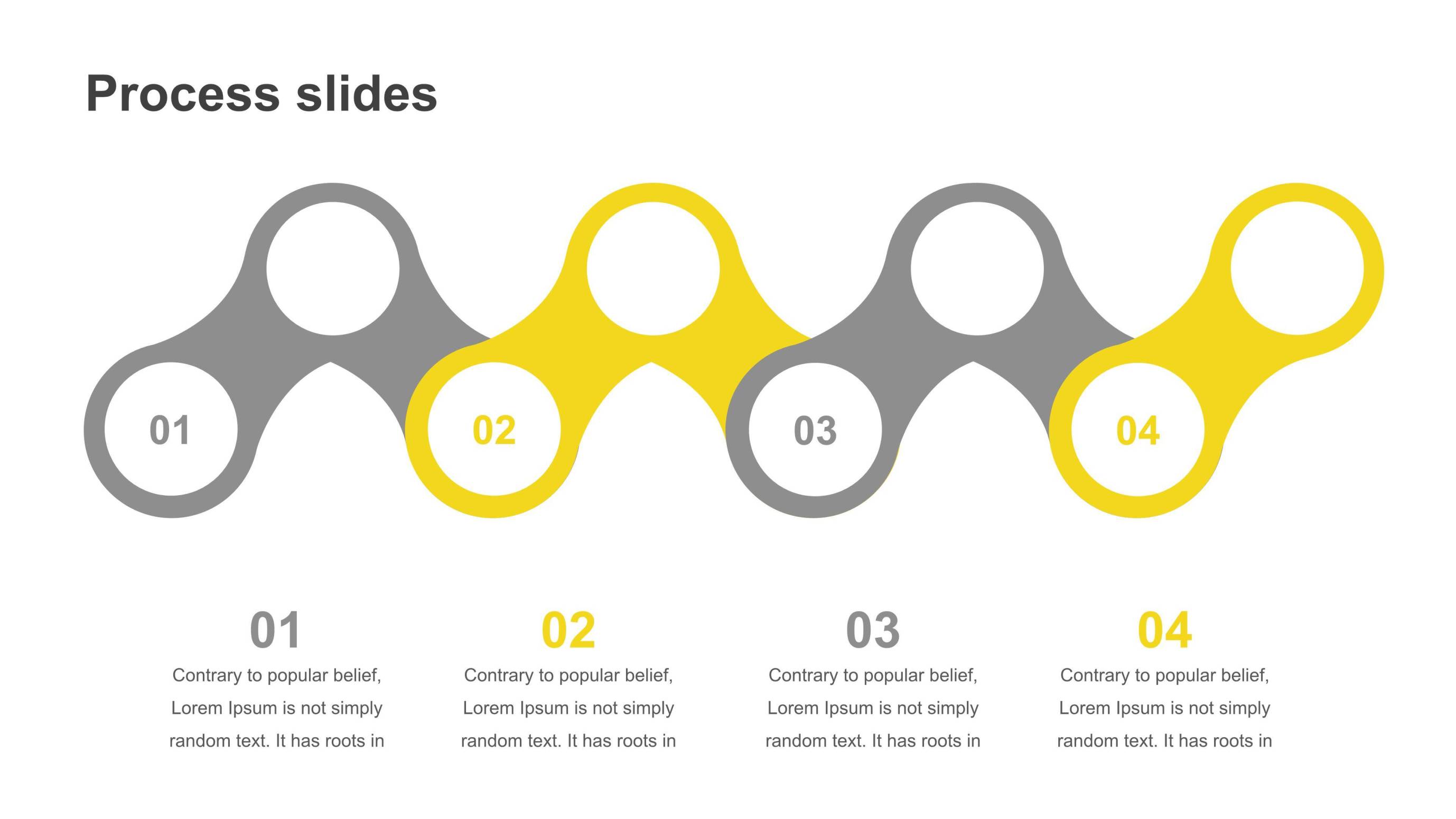 黄色并列关系PPT图表9