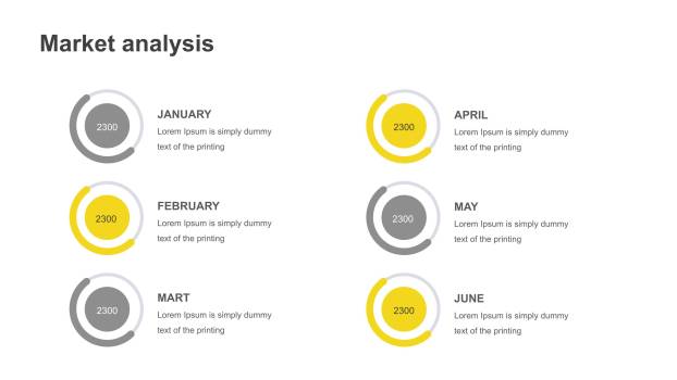 黄色并列关系PPT图表2