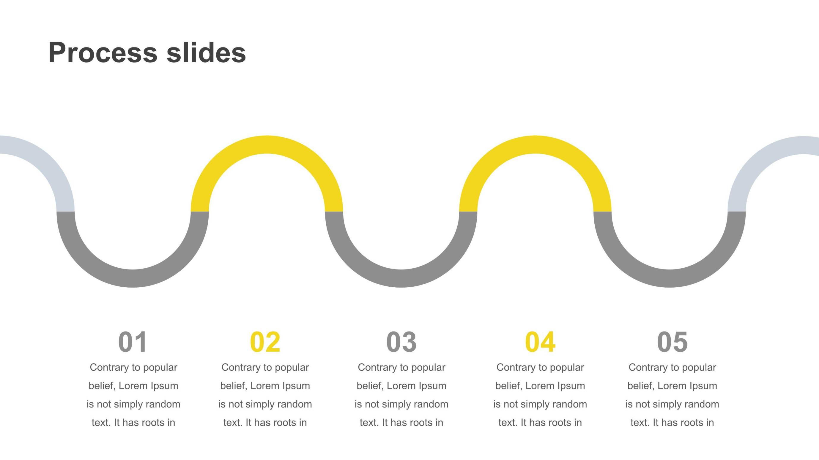 黄色并列关系PPT图表6