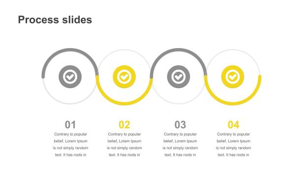 黄色并列关系PPT图表7