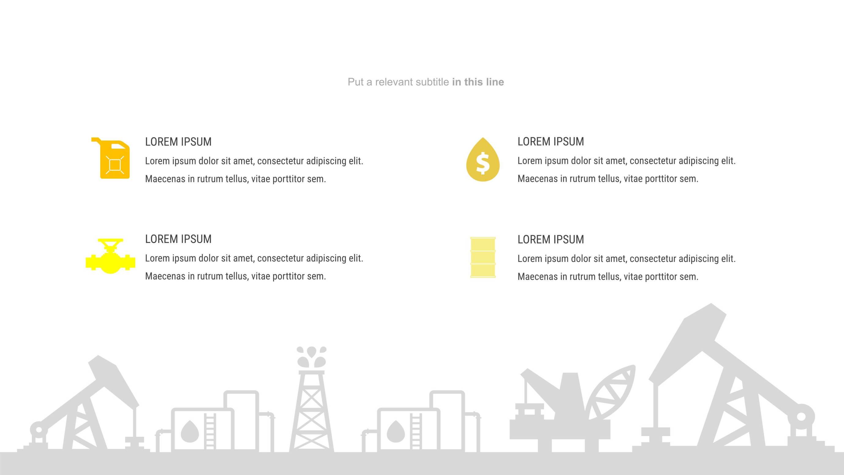黄色关联关系PPT图表模板2