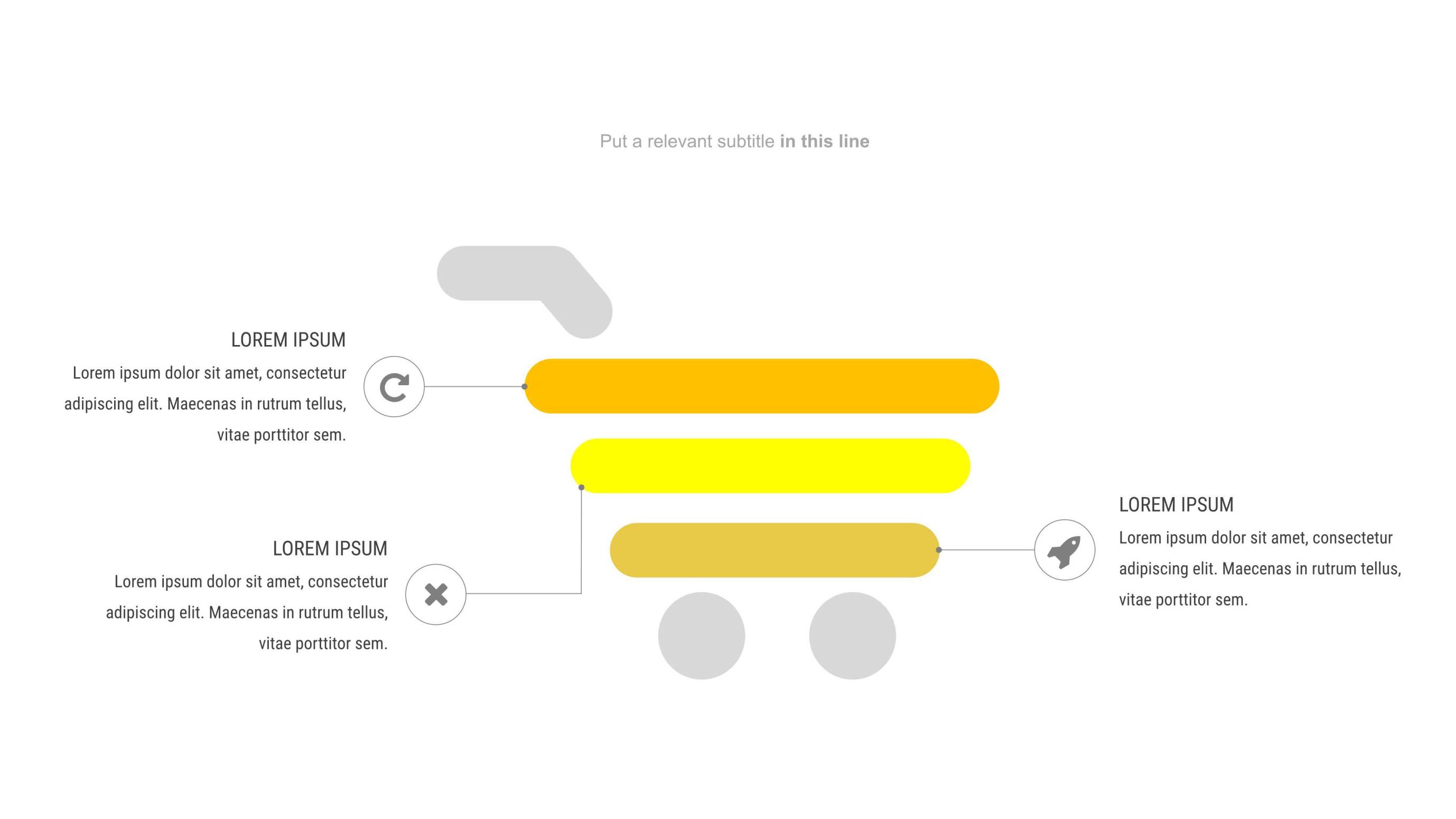 黄色关联关系PPT图表模板3