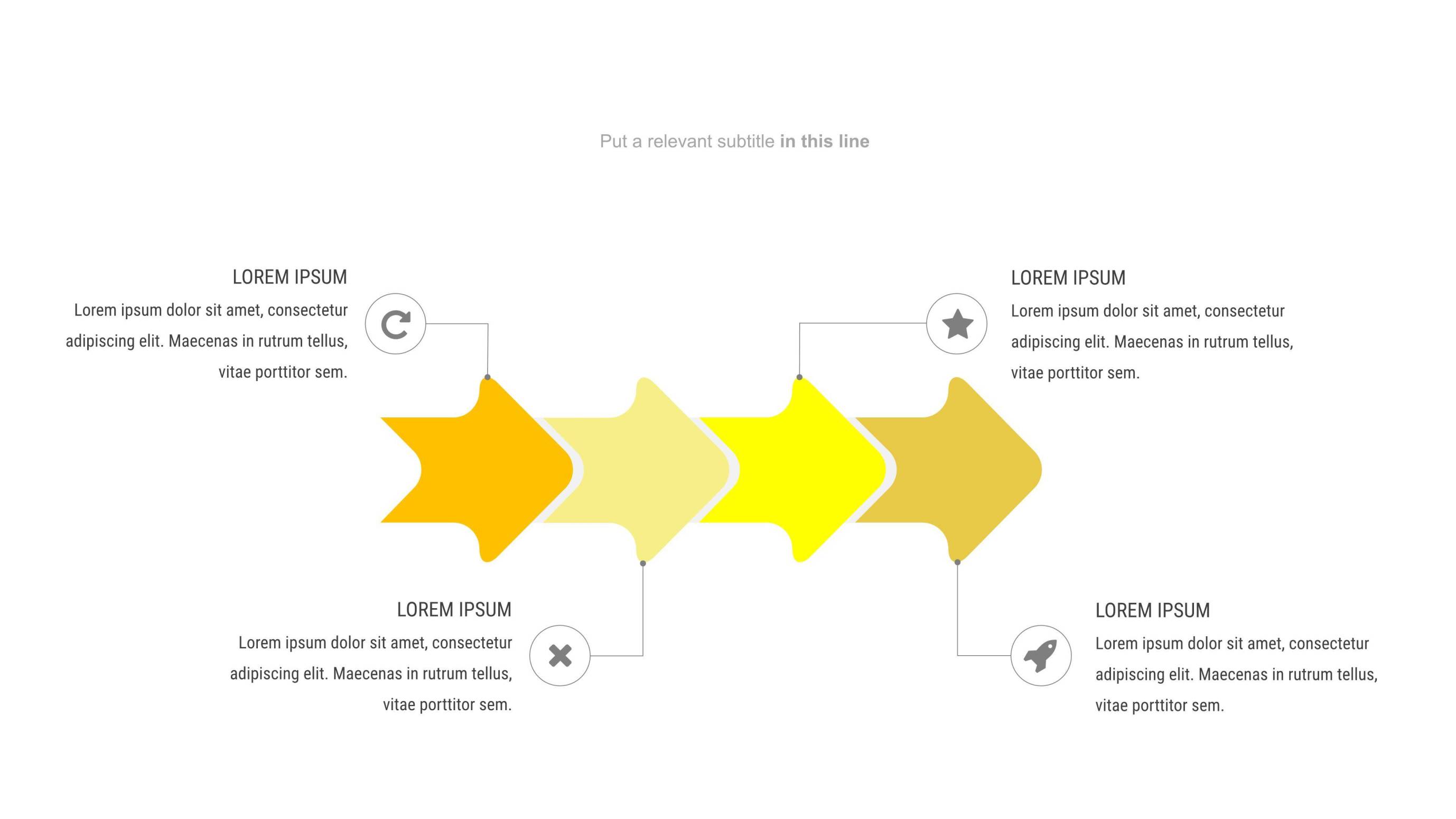 黄色关联关系PPT图表模板7